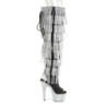 Pleaser BEJEWELED-3019RSF-7 Black Fringes Overknee Boots