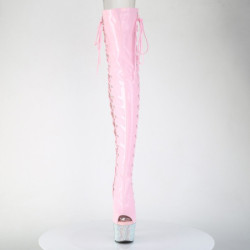 Pleaser BEJEWELED-3052HG-7 Rose Hologram Patent Silver