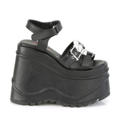 Demonia WAVE-13 Black Vegan Leather Sale Women