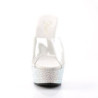 Pleaser BEJEWELED-601DM Transparent Silver High Mules