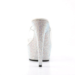 Pleaser BEJEWELED-601DM Transparent Silver High Mules