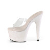 Pleaser ADORE-701HMG Transparent Patent Glitter Mules
