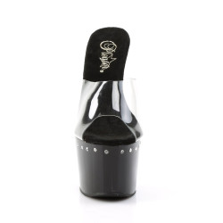 Pleaser ADORE-701LS Transparent Black Mules Women