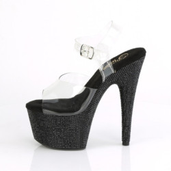 Pleaser BEJEWELED-708DM Black Strass Platform High Heels