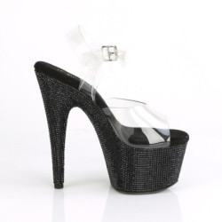 Pleaser BEJEWELED-708DM Black Strass Platform High Heels
