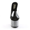 Pleaser ADORE-701SRS Transparent Black Strass Mules
