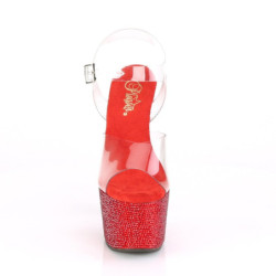 Pleaser BEJEWELED-708DM Red Strass Platform High Heels