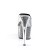 Pleaser ADORE-701SRS Transparent Black Strass Mules