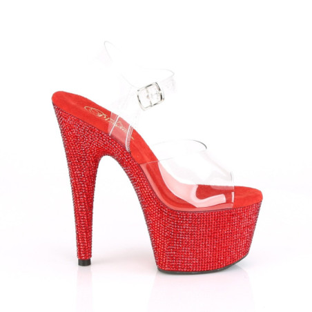 Pleaser ADORE-702UV Transparent Neon White Mules Women