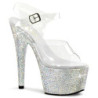 Pleaser ADORE-702UV Transparent Neon White Mules Women