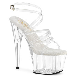 Pleaser ADORE-706 Clear Ankle Strap High Heels Sandals