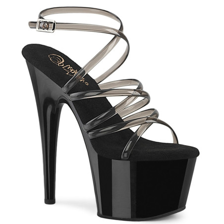 Pleaser ADORE-706 Black Ankle Strap High Heels Sandals