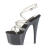 Pleaser ADORE-706 Black Ankle Strap High Heels Sandals