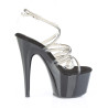 Pleaser ADORE-706 Black Ankle Strap High Heels Sandals