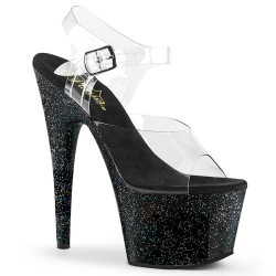 Pleaser ADORE-708MG Black Platform High Heeled Sandals