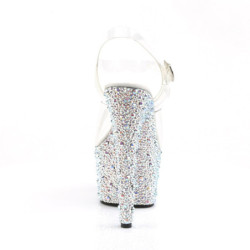 Pleaser BEJEWELED-708MS Silver Strass Platform High Heels