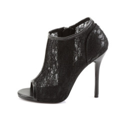 Fabulicious AMUSE-56 Lace Mesh Open Toe Bootie Sandals
