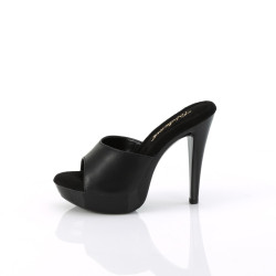Fabulicious COCKTAIL-501L Black Leather Mules Women