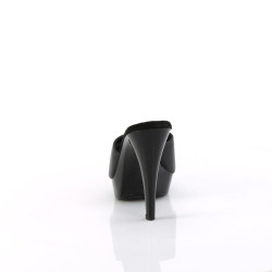 Fabulicious COCKTAIL-501L Black Leather Mules Women