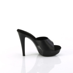 Fabulicious COCKTAIL-501L Black Leather Mules Women