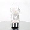 Pleaser DELIGHT-608 Silver Chrome Platform Pole Heels