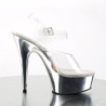 Pleaser DELIGHT-608 Silver Chrome Platform Pole Heels