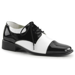 Funtasma DISCO-18 Black White Patent 70s Disco Shoes Men
