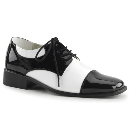 Funtasma DISCO-18 Black White Patent 70s Disco Shoes Men