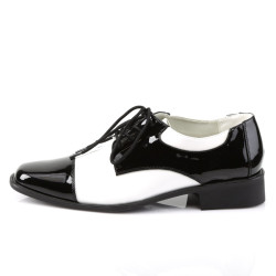 Funtasma DISCO-18 Black White Patent 70s Disco Shoes Men