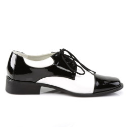Funtasma DISCO-18 Black White Patent 70s Disco Shoes Men