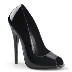 Devious DOMINA-212 Black Peep Toe Stiletto Pumps