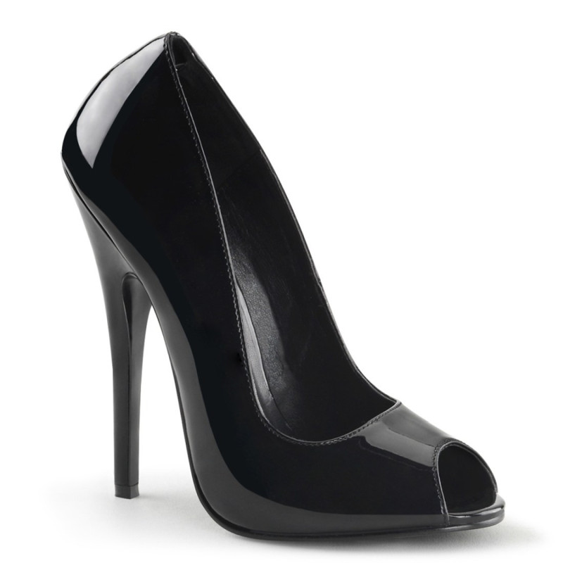 Devious DOMINA-212 Black Peep Toe Stiletto Pumps Devious DOMINA-212 Black Peep Toe Stiletto Pumps