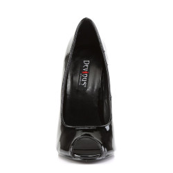 Devious DOMINA-212 Black Peep Toe Stiletto Pumps