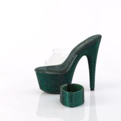 Pleaser BEJEWELED-712RS Transparent Green Strass High Heels Sale