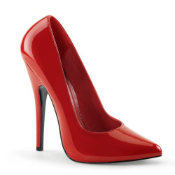 Devious DOMINA-420 Red Pointed Toe Stiletto Heels Pumps