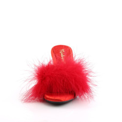 Fabulicious BELLE-301F Red Vegan Fur Transparent Sale