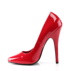 Devious DOMINA-420 Red Pointed Toe Stiletto Heels Pumps