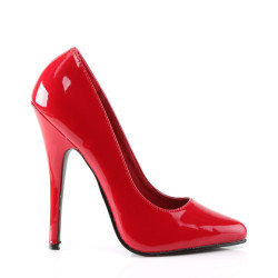 Devious DOMINA-420 Red Pointed Toe Stiletto Heels Pumps