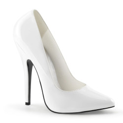 Devious DOMINA-420 White Pointed Toe Stiletto Heels Pumps