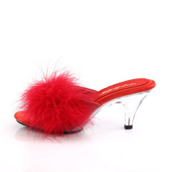 Fabulicious BELLE-301F Red Vegan Fur Transparent Sale