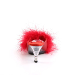 Fabulicious BELLE-301F Red Vegan Fur Transparent Sale
