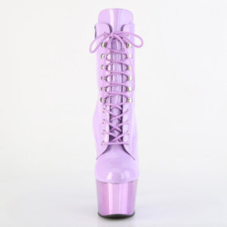 Pleaser ADORE-1020 Lavender Patent Chrome Ankle Boots