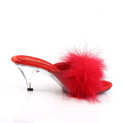 Fabulicious BELLE-301F Red Vegan Fur Transparent Sale