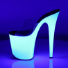 Pleaser FLAMINGO-801UV Transparent Neon White Mules