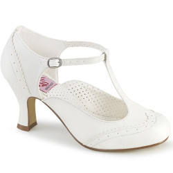 Pin Up Couture FLAPPER-26 White Spectator Retro Pumps