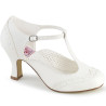 Pin Up Couture FLAPPER-26 White Spectator Retro Pumps