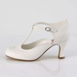 Pin Up Couture FLAPPER-26 White Spectator Retro Pumps