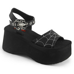 Demonia FUNN-10 Black Vegan Platform Sandal Women