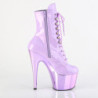 Pleaser ADORE-1020 Lavender Patent Chrome Ankle Boots