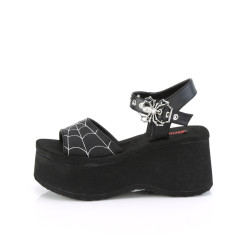 Demonia FUNN-10 Black Vegan Platform Sandal Women
